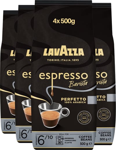 Lavazza Espresso Barista Perfetto Koffiebonen - 100% Arabica Koffie Bonen - Intensiteit 6/10 - 4 x 500 gram