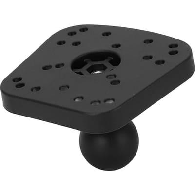 Visvinderbevestiging met 1,5 inch rubberen kogelbasis nylon montageplaat voor buiten vissen kajak gray