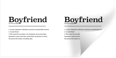 Muurstickers - Sticker Folie - Boyfriend - Woordenboek - Quotes - Spreuken - Vriend definitie - 40x20 cm - Plakfolie - Muurstickers Kinderkamer - Zelfklevend Behang - Zelfklevend behangpapier - Stickerfolie
