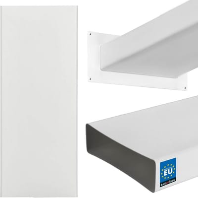 Vlak kanaal - Afvoerkanaal Ventilatiebuis - Ventilatie Aanleggen - Kunststof Vochtbestendig - 204 x 60 mm 50 cm - Wit