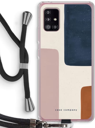 Case Company® - Hoesje met koord geschikt voor Samsung Galaxy A51 5G hoesje met Koord - Geo #5 - Telefoonhoesje met Zwart Koord - Bescherming aan alle Kanten en Over de Schermrand