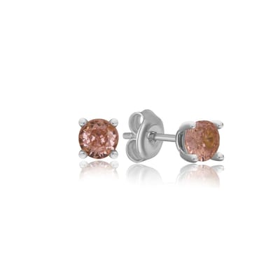 Geboortesteen Oktober Rozenkwarts Oorknop Zilver (925 Sterling Zilvergehalte) Trendy Minimalistisch Zilver Oorknop Meisje | Cadeau Voor Vrouw