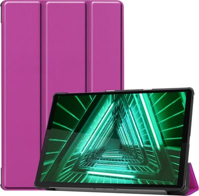 Hoesje - Geschikt voor Lenovo Tab M10 FHD Plus (2e / 2nd Generatie) - Dun & Stevig - Hardcover Book Case - Trifold Bookcase Hoes - Hard Cover - Tablethoes - Paars