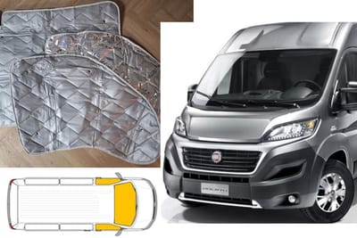 Raamisolatie ramen voorzijde Fiat Ducato 290 Vanaf 2015 Grijs 3 Delig Camper isolatie