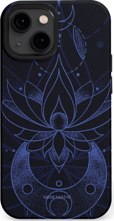 Casetastic Hoesje Geschikt voor Apple iPhone 13 Mini Magsafe - Stijlvolle Beschermende Duo-layer Case - Lotus Nacht