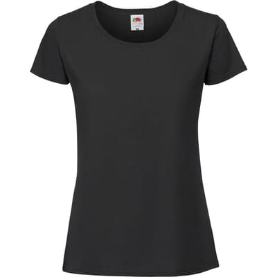 Fruit Of The Loom Vrouwen / Dames Ringgesponnen Premium T-Shirt (Jet Zwart)