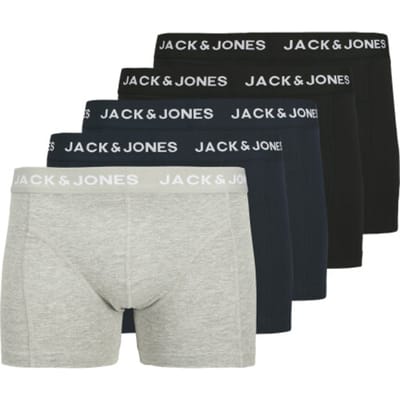 Jack & Jones Heren Boxershorts Effen Trunks JACANTHONY 5-Pack - Maat S