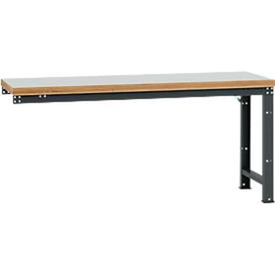 Manuflex aanbouw-werkbank Profi standaard, tafelblad kunststof, 2000 x 700 mm, antraciet