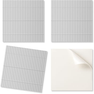 Decoratieve vinyl wandtegels met parallelle lijnen in een formaat van 20x20x20 cm.