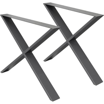 2x tafellopers X-Design 60x72 cm antraciet gepoedercoat stalen tafelframe voor eettafel & bureau