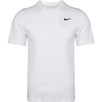 Nike Dri-FIT Crew Effen Trainings T-shirt met Korte Mouwen Heren Tops Wit AR6030-100 XL white