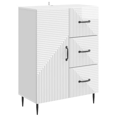 vidaXL - Dressoir - Hoogglans - Wit - 66 - x - 34,5 - x - 89,5 - cm - Bewerkt - hout