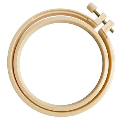 Beige kunststof borduurring 12 cm borduurringen verstelbaar rond frame borduurtool handwerken naaien hobby ring bevestigingscirkel borduur doek houder