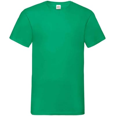 Fruit of the Loom Heren Waarde V Hals T-shirt (Kelly Groen)
