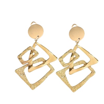 Clip oorbellen- Geo- Goudkleurig- geen gaatje- Lang- Charme Bijoux