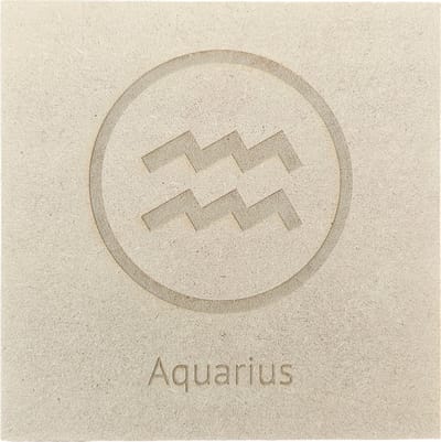 MGM Trading - Horoscoop - Waterman - Aquarius - 3mm MDF - 15 bij 15 cm - Laser gegraveerd