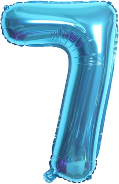 Jumada's - Feestelijke 70cm Cijferballon - Blauw - Cijfer 7 - Folieballon