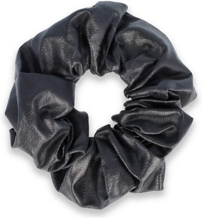 Scrunchie kraagjeskopen.nl - Grijsblauw Lederlook - 1 stuk - froezel