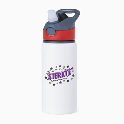 Hacebo® - Sterkte waterfles met rietje rood - Beterschap - motivatie - beterschap cadeau - kado - moeilijke tijd - water fles - 650ML