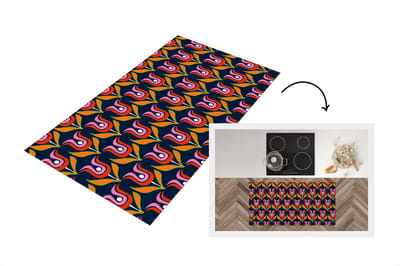 Keukenloper 120x60 cm - Keukenmat vinyl Retro - Tulp - Abstract - Design - Keukenmatten loper - Keuken vloerkleed tapijt