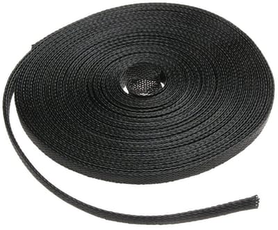 Dailygoods- Gevluchte Sleeving 10 Meter - Flexibele Kabelmouw - Zwarte Kabelmantel - Draadbescherming - Polyethyleentereftalaat - Diameter tot 4mm - Kabelmof