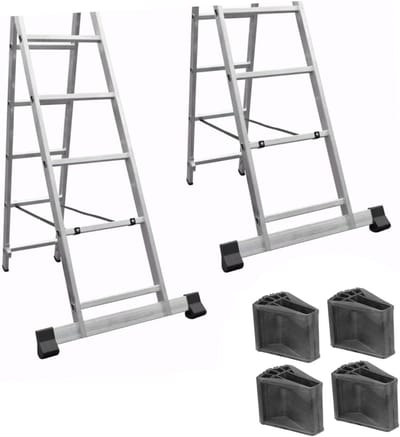 Ladder Voetbeschermers - Ladder Stabilisatoren - Vloer Beschermen - Antislip Geluiddempend - 4 Stuks - Zwart