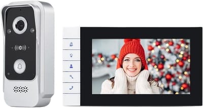 Video Deurbel Camera - Deurtelefoon Systeem - Woning Beveiliging - Tweerichtings Intercom - 7 Inch Scherm - Zwart