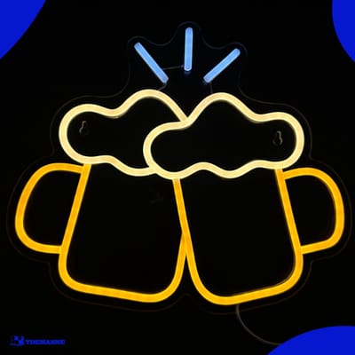 Neon Lamp - Bier Proost - Dimbaar - Incl. Ophanghaakjes - Neon Sign - Neon Verlichting - Neon Led Lamp - Wandlamp - Mancave