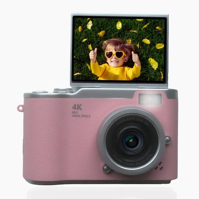 Brand 82 Digitale Kinder Vlog Camera – Video en Fotocamera - Met 32GB SD Kaart - Card Reader – Kindercamera 6 tot 12 jaar – Roze
