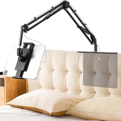 Famanu – Handvrije tablet houder voor bed met lange verstelbare arm zonder meubelbeschadiging