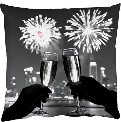 Sierkussens - Kussentjes Woonkamer - 50x50 cm - Vuurwerk - Proosten - Skyline - Champagne