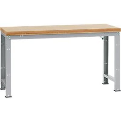 Manuflex werkbank Profi standaard, Tafelblad multiplex B 1750 x D 700, aluminium zilver