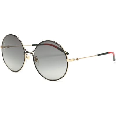 Gucci Metalen Frame Ronde Zonnebril Dames zonnebril GG0395S-001 Dust Bag+Eyeglass Case (Random Color),58