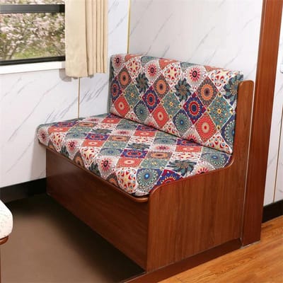 2 stuks/set Bloemenprint RV Dinette Kussenhoezen Elastische Armloze Bankhoezen Bankzitting Slipcovers Beschermer voor Camperauto 1set gray