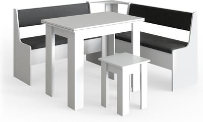 Vicco Roman Hoekbank set – 150 x 150 cm met tafel Wit