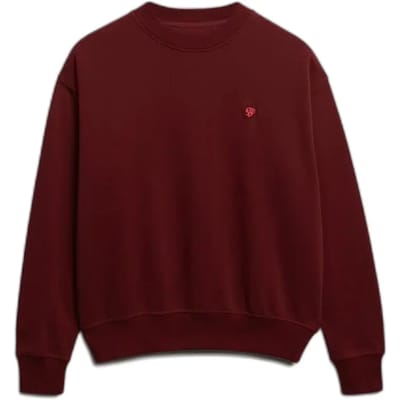 Superdry Essential Heritage Crew Sweater Relaxed Pasvorm Red Grootte: 36