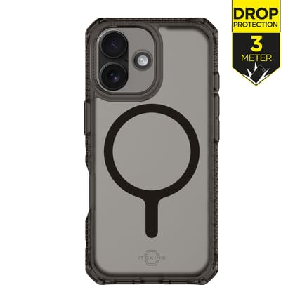 ITSKINS Hoesje geschikt voor Apple iPhone 17 MagSafe Telefoonhoesje Hardcase | ITSKINS Level 2 HybridMagFrost R Backcover Shockproof | Geschikt voor MagSafe | Geschikt voor Draadloos Opladen met Magnetische Ring | Geschikt voor MagSafe Case - Zwart
