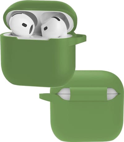 Hoesje geschikt voor Apple AirPods 4 - Siliconen case - AirPods cover - Protective case - Beschermhoes - Hoes oortjes - Softcase - Oplaadcase bescherming - Krasbestendig - 1 stuk - Groen - Jonyx