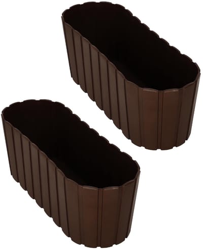 Merkloos - Bloembak - Bruin - 40 cm - Voor Binnen & Buiten