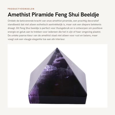 Dailygoods- Amethist Piramide 3cm - Kristal Beeldje - Feng Shui Decoratie - Gelukssymbool - Spiritueel Object - Mooie Decoratie - Kristallen Piramide