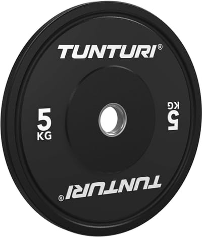 Tunturi Platinum bumperplates - Halter gewichten - Halterschijven - 1x 5kg - Zwart