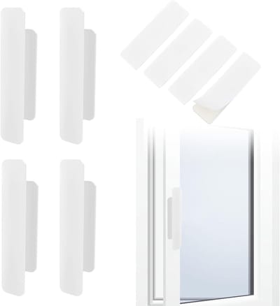 Witte Balkon- en Raamhandgrepen, Eenvoudige Installatie, Sterke Hechting, Comfortabel Ontwerp, Geschikt voor Terrasdeuren en Koelkastdeuren, Set van 2