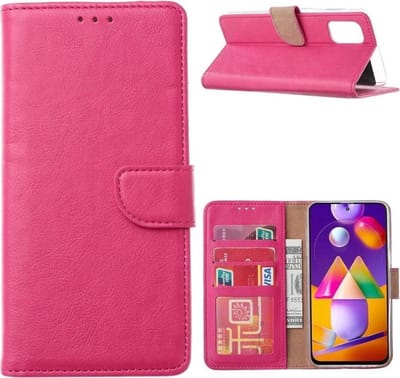 LuxeBass Hoesje geschikt voor Samsung Galaxy A32 - Bookcase Roze - portemonnee hoesje gsm hoesje - telefoonhoes - telefoonhoesjes