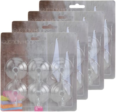 Excellent Houseware Zuignaphaakjes / ophanghaakjes - 24x stuks - transparant - kunststof - blijven plakken - badkamer - keuken