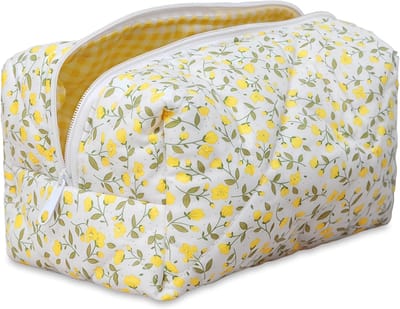 Make-up tas groot - katoen - bloemenprint - ideaal voor reizen - ShopVlot