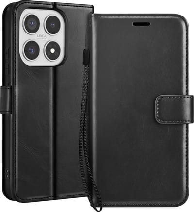 Mayaxess, Hoesje geschikt voor Xiaomi 17 - Wallet Case met Koord & Standaard, Zwart