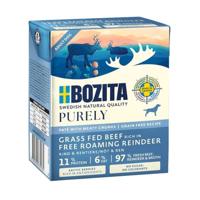 Voordeelpakket: 24x370g Bozita Purely Paté Rendier natvoer voor honden