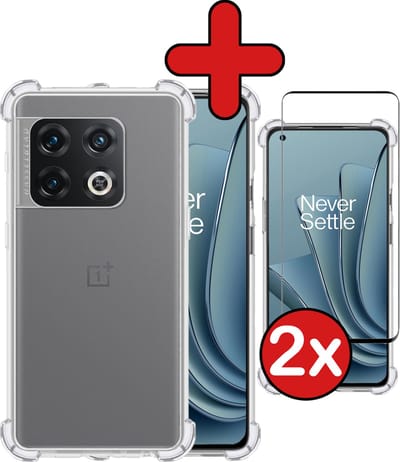 Hoesje - Met Screenprotector - 2 Stuks - Geschikt voor OnePlus 10 Pro - Sterk & Shockproof - Back Cover - Siliconen Case - Telefoon Hoes - Shock Proof - Telefoonhoes - Transparant