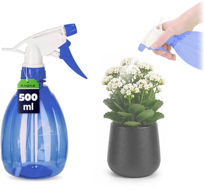 KADAX Plantenspuit van kunststof, 0,5 l, spuitfles, verstuiver, sproeier, voor keuken, badkamer, water, spuitapparaat, trigger-watersproeier, blauw