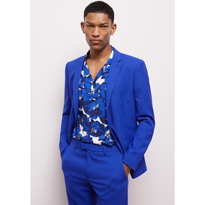 The Kooples Veste De Costume Col Tailleur Blue Brut Größe: 44 | Blazer Outlet | Herren | Blau